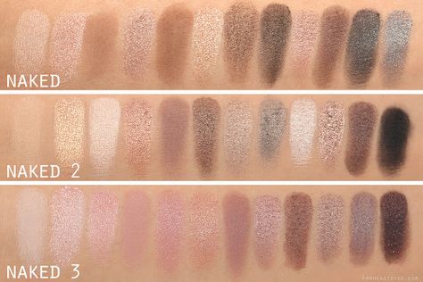 Urban Decay Naked 3 Pallete w. Comparisons!  @Jami Michael ...man now I'm thinking I might get the 2. The more I see 3 the prettier it gets as well. Decisions,  decisions! Makeup Palettes, Makeup Swatches, Kiss Makeup, I Love Makeup, Love Makeup, All Things Beauty, Makeup Skin Care