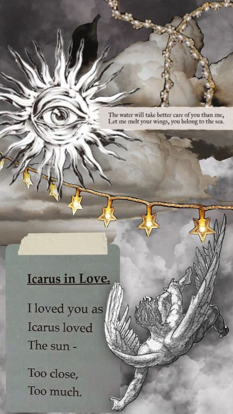 Icarus, apollo, falling angel, icarus and appollo Fallen Angel Aesthetic Drawing, Icuris Falling Art, Falling Angel Wallpaper, Icarus Falling Drawing, Apollo Sketch, Icarus Apollo, Icarus And Apollo, Icarus Fanart, Angels Falling