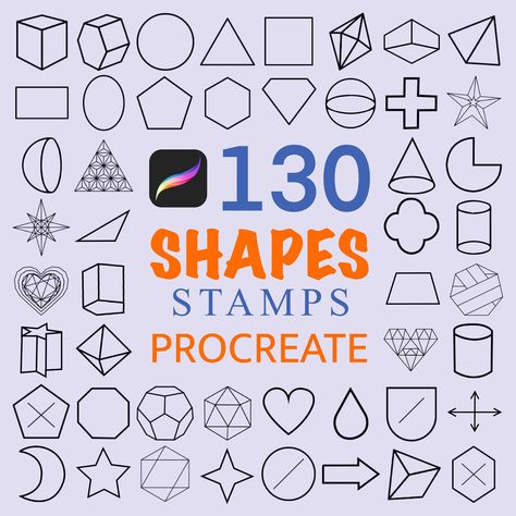 Procreate Shape Stamps, shape stamp, shape brush, procreate brush set, geometric shapes, shape de... Brow Stamp, Brush Procreate, Emotion Faces, Free Procreate, Procreate Brushes Free, Free Shapes, Eye Brow, Free Brush, Form Design