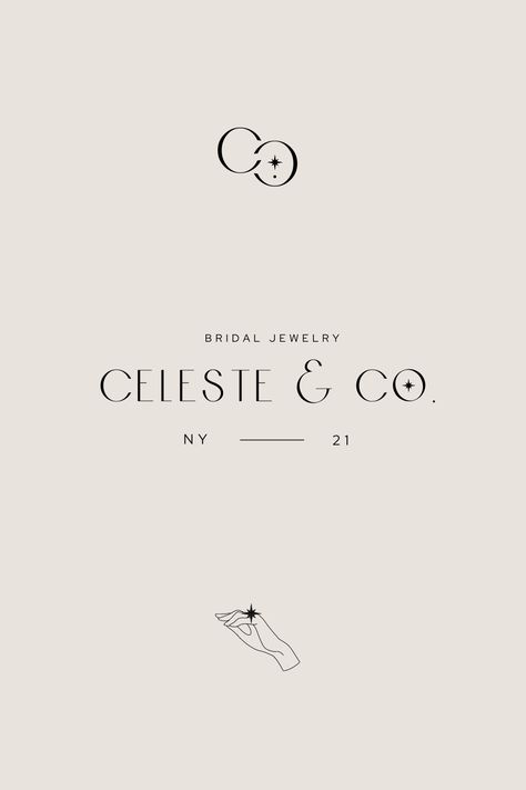 Refined and minimalist branding for Celeste & Co, a concept jewelry brand for modern brides. The primary lettermark represents wedding rings connecting and the star burst is a nod to company name Celeste which is the latin word for heavenly. The symbol of the star above the wedding ring finger on a hand represents the wedding ring piece of jewelry. Gem Logo, Leg Sleeve Tattoos, Jewelry Logo Design, Trendy Logos, Webdesign Inspiration, Shopify Website Design, Branding Inspo, Squarespace Website Design, Jewelry Logo