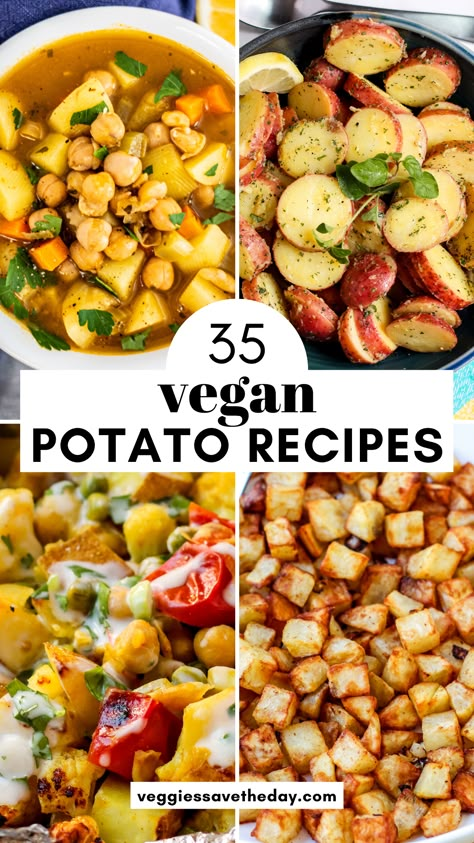 Vegetarian Potato Dishes, Potato Recipes For Breakfast, Vegetarian Potato Recipes, Vegan Potatoes, Somatic Yoga, Vegan Potato Recipes, Cheap Vegan Meals, Vegan Potato Salads, Healthy Potatoes