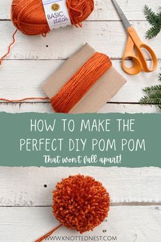 How To Yarn Pom Pom, How To Make Yarn Pompons, How To Make Your Own Pom Poms, Make Your Own Pom Poms, Yarn Poms Diy, How To Make A Beanie Pom Pom, Pom Pom From Yarn, Fluffy Pom Poms Diy, How To Make Pom Poms Without A Pom Pom Maker