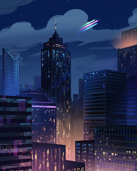 Gacha Backgrounds, Anime City, City Background, City Drawing, Cyberpunk City, City Painting, City Illustration, The Powerpuff Girls, Environment Art