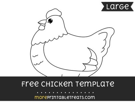 Free Chicken Template - Large Chicken Printables Free, Hen Template Free Printable, Rooster Template Free Printable, Chicken Outline Printable, Chick Template Free Printable, Chicken Outline, Shape Templates, Computer Paper, Papercraft Templates