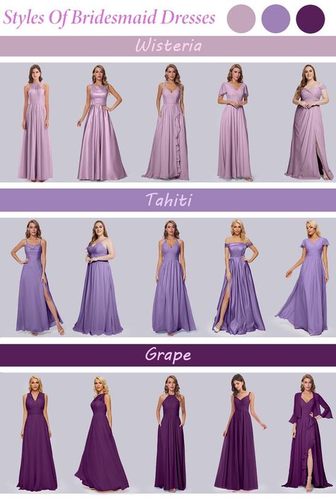 Cheap Purple Bridesmaid Dresses Near Me Purple Bridesmaid Gowns, Bridesmaid Dresses Short Purple, Wisteria Bridesmaid Dresses, Groomsmen Dress, Purple Satin Dress, Purple Bridesmaid Dress, Purple Bridesmaid, Wedding Party Outfits, Bridesmaid Attire