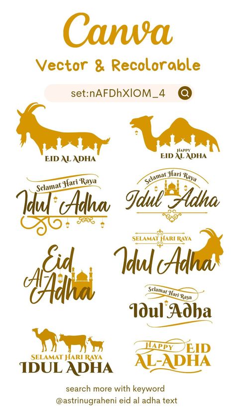 Canva Element @astrinugraheni Eid Al Adha Tex Idul Adha Aesthetic, Identity Card Design, Keyword Elements Canva, Idul Adha, Desain Buklet, Selamat Hari Raya, Canvas Learning, Business Cards And Flyers, Marketing Business Card