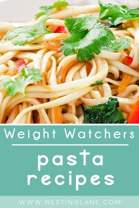 Graphic for Pinterest of Weight Watchers Pasta Recipes. 0 Point Weight Watchers Recipes, Weight Watchers Pasta Recipes, Weight Watchers Pasta, Weight Watchers Food Points, Weight Watchers Meals Dinner, Weight Watchers Meal Plans, Smart Points Recipes, Comfort Dinner, Ww Freestyle