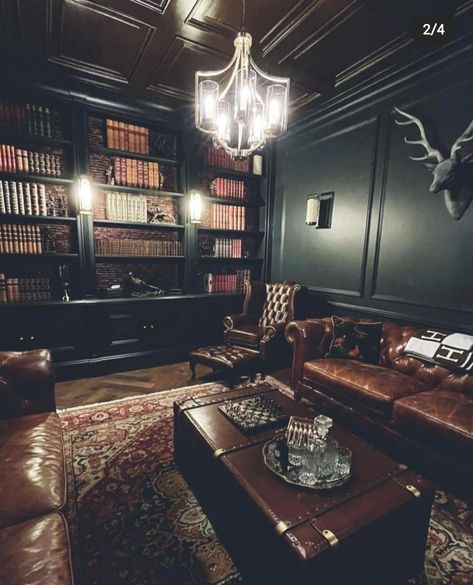 Gentlemans Room, Gucci And Louis Vuitton, Aesthetic Home Office, Home Office Aesthetic, Whiskey Lounge, Bourbon Room, Whiskey Room, Home Bar Rooms, Man Cave Room