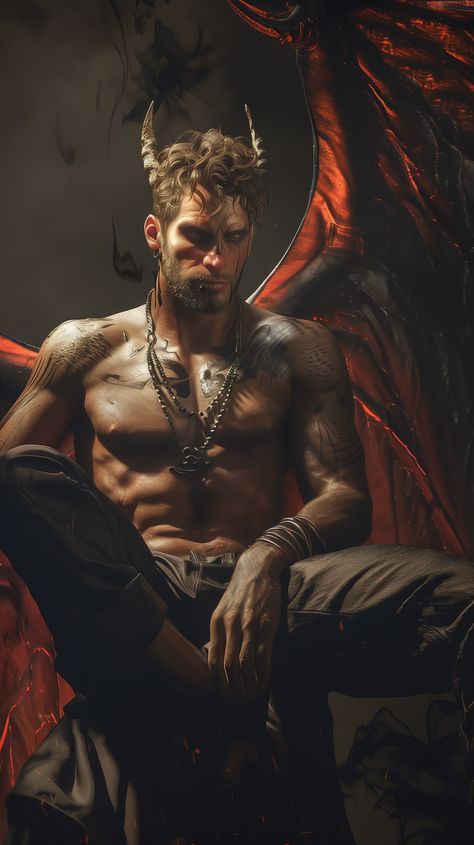 Follow for more!! Incubus Demon, Immortals After Dark, Ange Demon, Cute Animal Clipart, Incubus, Fantasy Pictures, Demon Art, Dark Tattoo, Fantasy Male