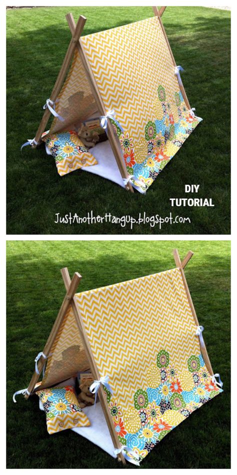 DIY Fabric Kids Tent Free Sewing Pattern and Tutorial | Fabric Art DIY Kids Tents, Teepee Tent, Have Inspiration, Play Tent, Diy Fabric, Sewing For Kids, Sewing Patterns Free, Free Sewing, Sewing Tutorials