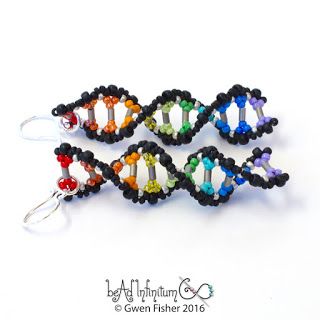 https://www.etsy.com/listing/462535047/ Dna Beads, Dna Earrings, Ear Sweeps, Beads Tutorial, Beaded Flowers Patterns, Diy Fashion Projects, Seed Bead Crafts, Twist Beads, Jewerly Beads