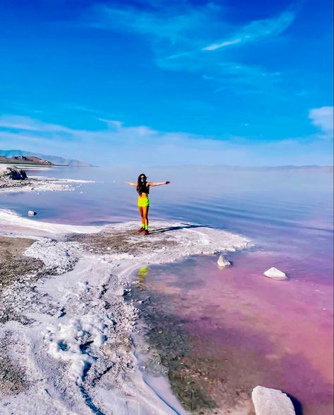 Former Chicago Red Stars and USWNT player Stephanie McCaffrey, Stansbury Island, Great Salt Lake, Utah, 2021 Stansbury Island Utah, Great Salt Lake Utah, Great Salt Lake, Usa Roadtrip, Red Stars, Road Trip Usa, Montana, Utah, Colorado