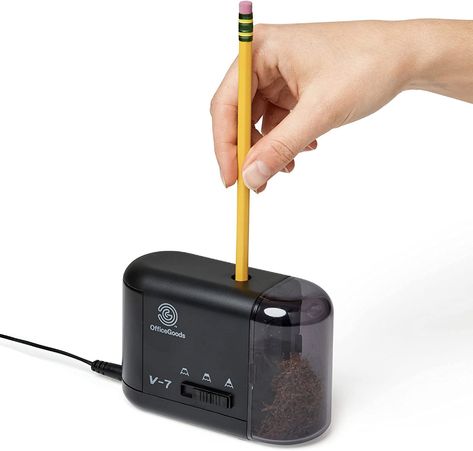 Amazon.com : OfficeGoods Electric Pencil Sharpener - Battery or Cord Powered Portable Sharpener - Perfectly Sharpens Colored Pencils, Drafting Pencils for Artists, Office, School & Home - Silver : Office Products Artists Office, Electric Pencil Sharpener, Pencil Sharpeners, School Things, Pencil Sharpener, Sharpeners, Office Products, Office School, House Inspo