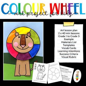 A fun Color Wheel Art Lesson Plan to introduce color mixing to Elementary art students. Use this Lion to teach the color wheel.Print and Go.This Color Wheel Lion art lesson plan is suitable for sub lessons.This Color Wheel Lion Art Lesson is an Elements of Art Elementary School Art Lesson Plan that is easy to teach and make. This Art Lesson Plan is suitable for student from Grade 1 to Grade 3, but could be used with students of other age groups.This art lesson plan includes Printable templates.This Color Wheel Lion Art Lesson Plan includes extension suggestions for how to go further with this project.Learning Intentions and Success Criteria are included.A Visual Rubric is included: use for marking, peer review, or self evaluation.Did you know that if you leave a review you earn points to s Elementary Color Theory Projects, Color Mixing Lessons Elementary, Color Wheel Lesson Elementary, Simple Elementary Art Projects, August Art Projects For Kids, Color Wheel Art Projects Elementary, Art Class Activities, Color Wheel Art Lesson, Creative Color Wheel Projects