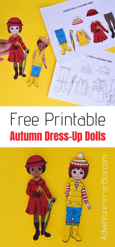 Get these free printable dress-up paper dolls ready for the fall! A great paper craft to get kids into the autumn mood. #autumn #papercraft #homeschool #teacher #paperdoll #preschool #autumncraft Paper Doll Costume, Printable Paper Dolls, Imagination Play, Dolls Printable, Free Printable Paper Dolls, Paper Doll Printable Templates, Jumping Jack, Mermaid Crafts, School Routine