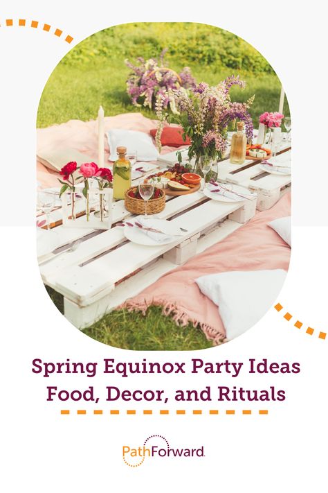 Looking for party themes? Throw Spring Equinox garden party! From food to décor and rituals, here is some party inspo to help you do it right. Spring Equinox Celebration Food, Spring Equinox Tea Party, Spring Solstice Party, Equinox Party Ideas, Spring Equinox Party, Outdoor Twister, Equinox Party, Veggie Spring Rolls, Solstice Party