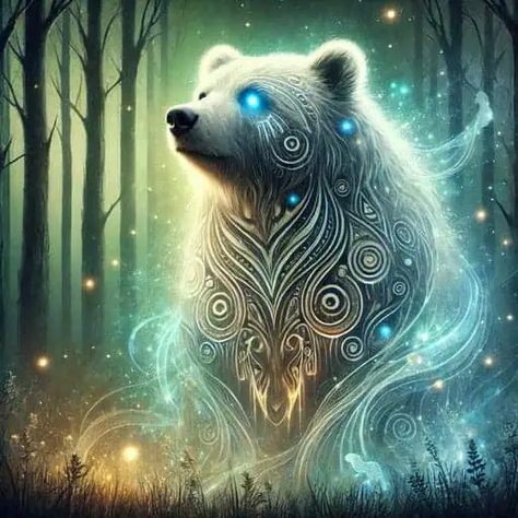 polar bear spirit Bear Spirit Animal, Ainu People, Navajo Culture, Spirit Bear, Pagan Art, Power Animal, Bear Face, Animal Symbolism, Spiritual Power