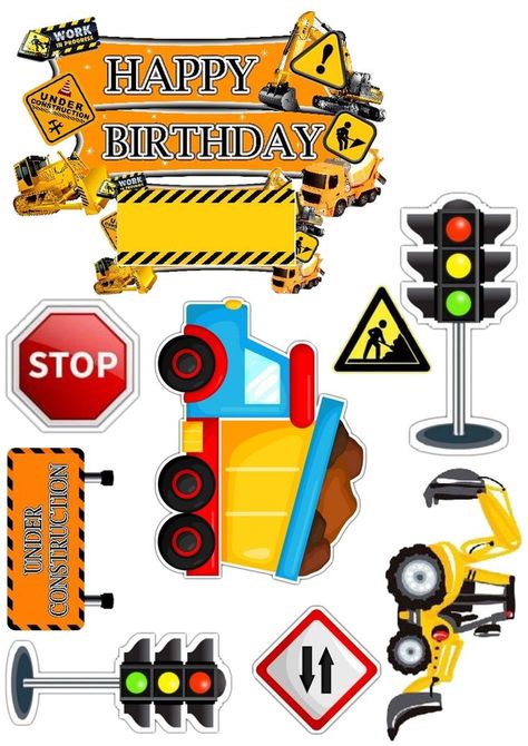 Topper Mobil Kontruksi, Jcb Theme Cake, Topper Excavator, Construction Theme Cake, Truck Cake Topper, Truck Topper, Truck Toppers, Baking Logo Design, Construction Cake