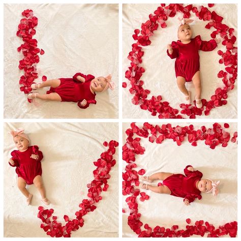 One Month Valentines Day Baby, Newborn Valentines Photoshoot At Home, 2 Month Baby Picture Ideas Valentines, Baby Girl 2 Month Shoot, Newborn Valentine Photoshoot, Baby And Mom Valentines Photoshoot, Newborn Baby Girl Photoshooting Ideas At Home, Cute Baby Valentine Pictures, Diy Newborn Valentines Photo Shoot