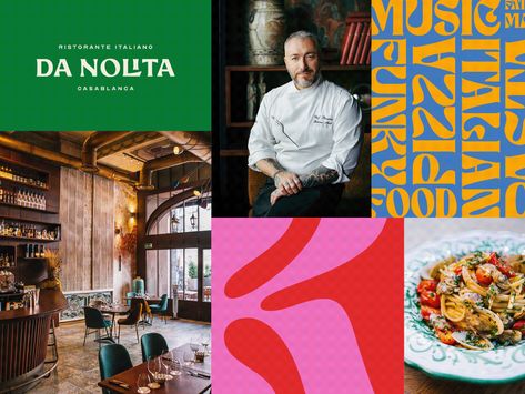 Da Nolita - Italian Restaurant - Casablanca | Behance Funky Restaurant, Italian Restaurant Design, Restaurant Branding Identity, Restaurant Identity, Disco Funk, Casablanca Morocco, Brand Architecture, Italo Disco, Studio Organization