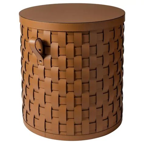 Tall Basket, Board Game Storage, Leather Basket, Lidded Baskets, Game Storage, Small Basket, Round Basket, Tabletop Accessories, Round Leather