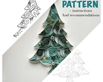 Quilling Paper Art by QllArtStore on Etsy Diy Quilling Christmas, Nye Decor, Quilling Templates, Quilled Tree, Free Quilling Patterns, Make Christmas Cards, Quilling Snowflakes, Quilled Christmas, Quilled Cards