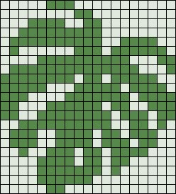 Leaf Tapestry Crochet, Monstera Leaf Pixel Art, Leaf Grid Pattern, Fern Pixel Art, Peeler Bead Plant, Monstera Cross Stitch Pattern, Leaf Perler Bead Patterns, Simple Crochet Grid Patterns, Pattern Tapestry Crochet