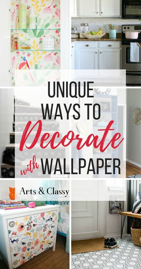 Decorating with wallpaper is so popular in home decor. Many peel-and-stick options are temporary, making this the perfect way for renters and homeowners alike to spruce up their space | Rental-friendly decorating with wallpaper. Decorating With Wallpaper, Apartment Decorating Hacks, Film Decor, Boho Apartment, Rental Friendly, Apartment Decorating On A Budget, With Wallpaper, Design Your Own Home, Diy Decor Ideas