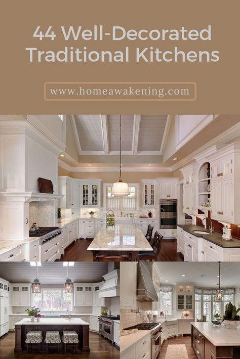 See 44 stunning traditional kitchen design ideas (photo gallery) #kitchen #traditionaldesign #homedecor Kitchen Remodel Traditional Style, Traditional Kitchen Remodel Ideas, Classic Traditional Kitchen Design, German Kitchen Ideas, Traditional Timeless Kitchen, Traditional Kitchen Island Ideas, Timeless Kitchen Design Inspiration, Kitchen Ideas Traditional, Tradition Kitchen