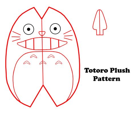 Very Easy Totoro Plush Pattern by GrnMarco.deviantart.com on @DeviantArt Totoro Plush Pattern, Totoro Plushies, Totoro Stuffed Animal, Totoro Diy, White Totoro, Totoro Pattern, Totoro Pillow, Crochet Totoro, Felt Toys Diy