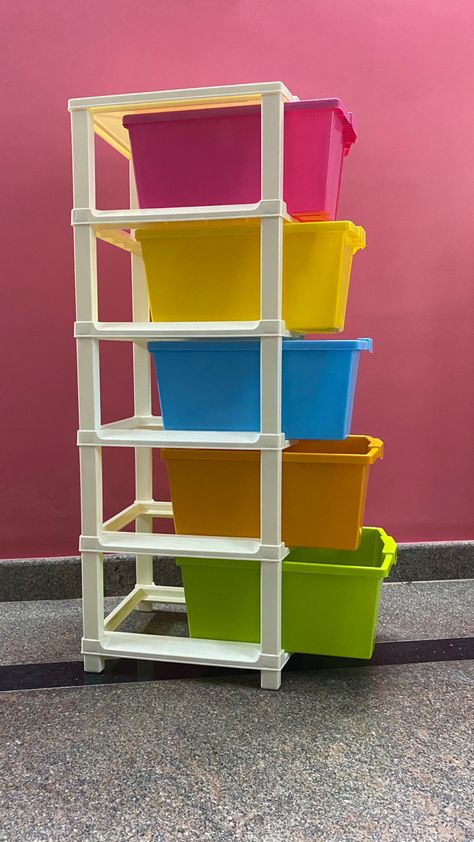 Plastic Cupboard Organisation, Rainbow Office, Cabinet Plastic, Multipurpose Organizer, Plastic Cupboard, Multipurpose Space, Class Themes, Rental Friendly, Plastic Storage Drawers