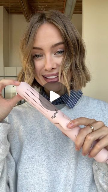 Loose Waves Bob Hair, Hair Bend Waves Tutorial, Lange Airflow Styler, How To Curl Long Hair With Lange Le Duo, Long Bob Waves Tutorial, Loose Wave Tutorial, How To Do Loose Waves On Short Hair, Lange Hair Tools Le Duo Tutorial, Loose Beach Waves Short Hair