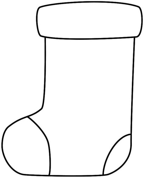 Blank Christmas Stocking Coloring Template - Chirstmas Stocking Coloring Pages Collection Christmas Socks Template, Sock Template Free Printable, Preschool Stocking Craft, Stocking Craft Preschool, Printable Christmas Stocking Pattern, Stocking Craft, Christmas Stocking Template, Christmas Socks Pattern, Stocking Template