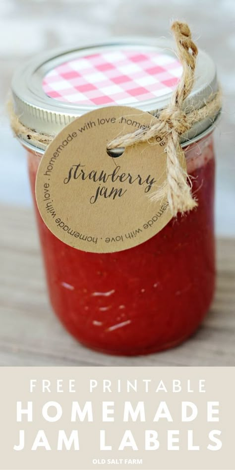 Jam Jar Labels Printable, Canning Jar Gifts, Jelly Gift, Jam Jar Labels, Jam Packaging, Jam Gift, Jam Label, Christmas Jam, Jar Tags