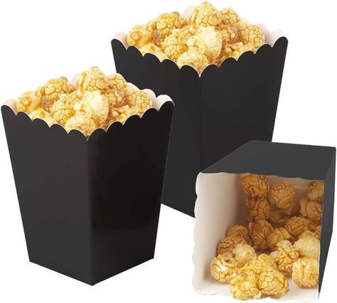 Perfect party favor boxes Snack table decorations Available in multiple colors Black Popcorn, Popcorn Container, Paper Popcorn, Popcorn Containers, Baking Packaging, Popcorn Boxes, Popcorn Seasoning, Popcorn Party, Party Dessert Table