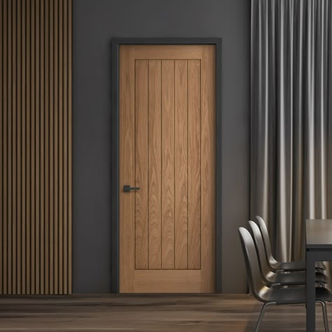 Exclusive to Leader Doors, Liberty Doors is a handpicked collection of luxury quality doors ranging from real oak, walnut and white doors across a wide selection of popular designs, many of which are the perfect ultra-modern choice for a contemporary solution to any project's budget thanks to the lowest prices anywhere online. An ever-popular choice, Liberty's Internal Oak Doors are the ideal collection to pick from when renovating any area, the vast selection of styles and sizes ensures we have something for everyone. The Internal Oak LD Mexicano Door by Liberty Doors comes from their Internal Oak collection and is unfinished, meaning you can paint & stain it in any way you please. Constructed with an engineered core as well as an 10mm oak lipping, this door features 6mm trimming from any Hub Interior Design, Internal Door Design, Interior Doors And Trim, Drayton Manor, Grey Woodwork, Drive Gates, Utility Space, Oak Interior Doors, Contemporary Interior Doors