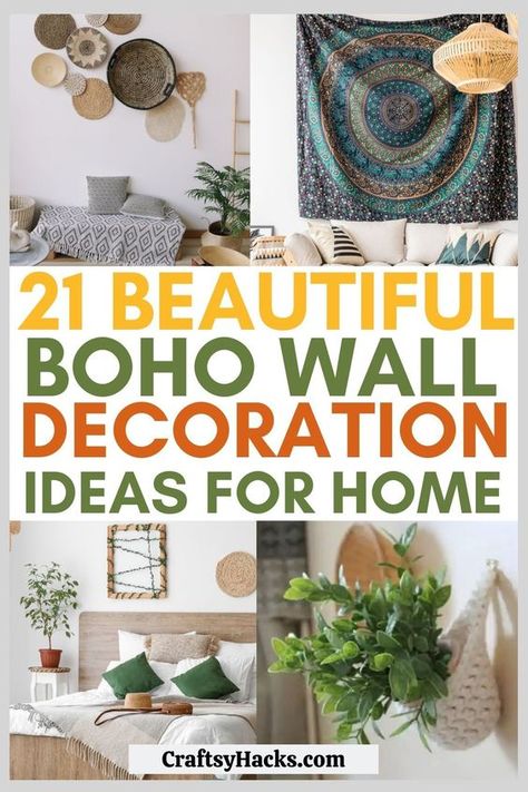 Our wall decor ideas and decorating ideas for the home will transform your space into a boho paradise! Dive into our article to explore unique bohemian-inspired living room designs that will leave you inspired and relaxed. Boho Fabric Wall Decor, Bohemian Wall Decor Ideas, Boho Placemat Wall Decor, Bohemian Wall Stickers, Boho Wicker Wall Decor, Boho Glam Decor, Boho Wall Decor Ideas, Boho Decorations, Boho Wall Collage Macreme Art Plants