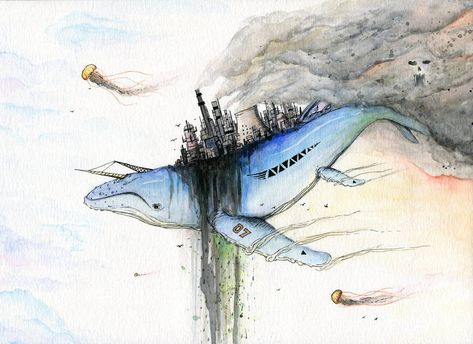 Air Pollution by DylanSpider Ocean Pollution, Gcse Art Sketchbook, A Whale, Gcse Art, Ap Art, Air Pollution, Ink On Paper, Environmental Art, Art Plastique