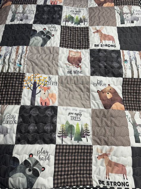 PolkaDotQuilterShop - Etsy Baby Quilt Patterns Easy Boy, Baby Quilt Patterns Easy, Woodland Baby Quilt, Animal Baby Quilt, Boys Quilt Patterns, Woodland Quilt, Woodland Nursery Boy, Camo Baby, Nursery Quilt