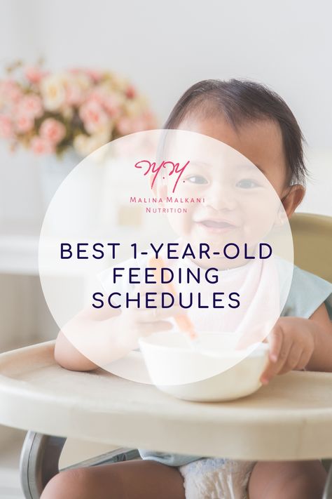 Learn more from a pediatric dietitian about the best 1-year-old feeding schedules that help prevent picky eating and encourage healthy eating habits. Feeding Schedule 1 Year, One Year Old Food Schedule, One Year Old Eating Schedule, One Year Old Feeding Schedule, 100 Before 1, Food For 1 Year Baby, One Year Old Foods, Pediatric Nutrition, Meal Schedule