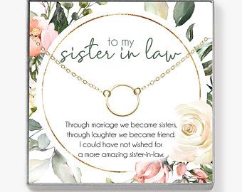 Sister In Law Wedding Gift, Sister In Law Wedding, Gift For Sister In Law, Sister Of The Groom, Sister Wedding Gift, Sister In Law Gifts, Circle Chain, Mother Of The Groom Gifts, Wedding Bride Jewelry