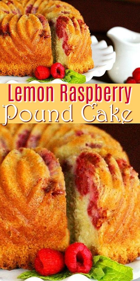 Raspberry Pound Cake, Southern Pound Cake, Sour Cream Pound Cake, Homemade Snickers, Raspberry Recipes, Wedding Cake Recipe, Spring Desserts, Lemon Pound Cake, Chocolate Chip Recipes