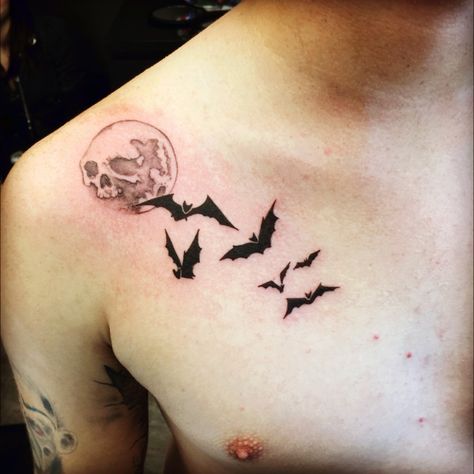 Bats Tattoo, Magick Symbols, Bat Tattoo, Book Tattoo, Tattoo You, Moon Tattoo, Tattoos And Piercings, Maple Leaf Tattoo, I Tattoo