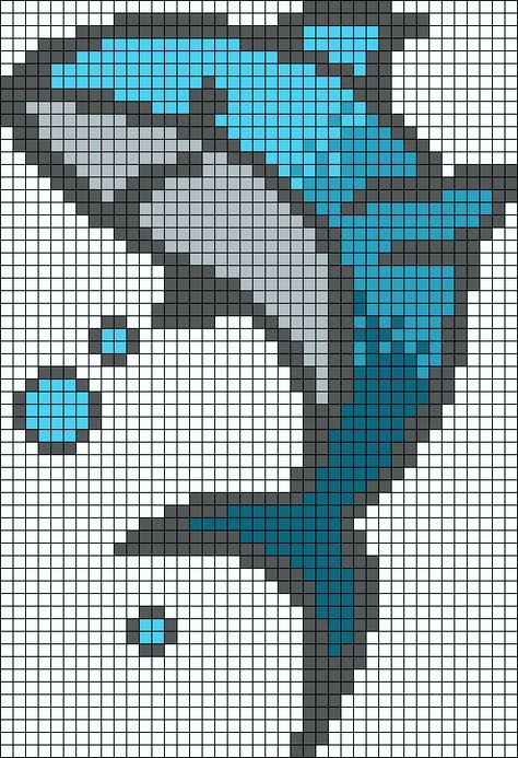 Shark Cross Stitch Pattern Free, Shark Alpha Pattern, Shark Perler Bead Pattern, Shark Pixel Art, Kandi Bag, Free Halloween Crochet, Blouse Free Pattern, Shark Blanket, Crochet Grid