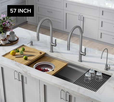 Kraus USA | Sink Collection | Kore™️ | Kitchens Workstation Sinks, Black Stainless Steel Appliances, Workstation Sink, Wire Product, Kitchen Island With Sink, Drop In Kitchen Sink, Prep Sink, Kitchen Remodel Design, Kitchen Cleaner