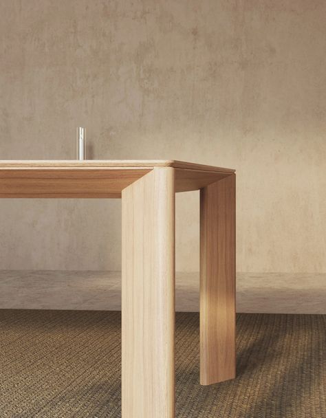 Monkey Wood, Minimal Table, Spanish Furniture, Plywood Table, Glass Dining Room Table, John Pawson, Folding Furniture, Plastic Furniture, Adjustable Table