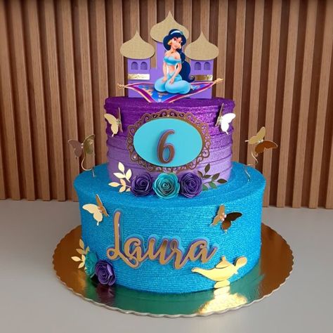 Bolo Jasmine: 50 ideias perfeitas para quem ama essa princesa Jasmine Birthday Party Ideas, Princess Jasmine Birthday Cake, Jasmine Cake Ideas, Jasmin Birthday Cake Ideas, Jasmine Birthday Cake, Princess Jasmine Cake, Jasmine Cake, Aladdin Cake, Princess Jasmine Party