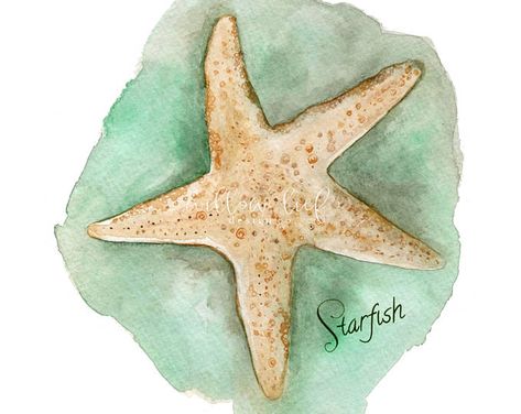 Wood Beach Sign Sea Life's Beauty... | Etsy Starfish Watercolor, Teal Light, Beach Watercolor, Sea Art, Watercolor Inspiration, Coastal Art, Summer Art, Watercolor Cards, Pics Art