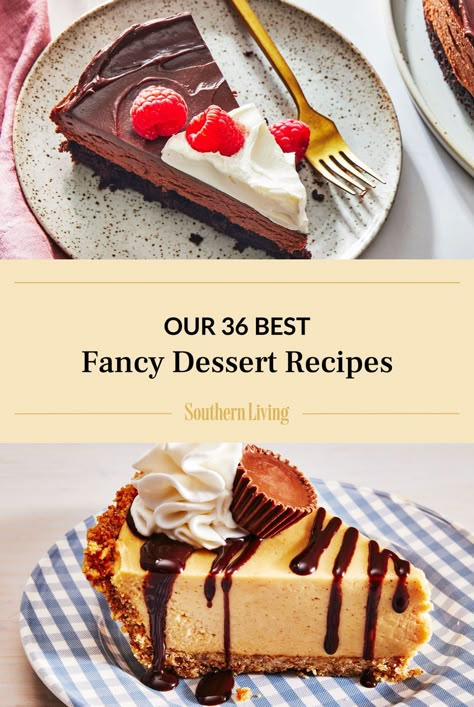 If you need a fancy dessert recipe for a special occasion, we’ve got you covered. Even though these dessert recipes are sure to impress your guests, we've snuck in a few shortcuts to help make serving them up a little easier. There's cakes on this list that start with boxed cake mix, ganaches that come together in the microwave, and even recipes that only require 30 minutes (or less) of hands-on time in the kitchen. With recipes this easy, you can whip up these fancy desserts for your family any day of the week. #fancydesserts #dessertrecipes #fancydessertrecipes #partydesserts #beautifuldesserts Hummingbird Cake Southern Living, Fancy Dessert Recipes, Cranberry Orange Cake, Lemon Meringue Cheesecake, Baked Meringue, Pavlova Cake, Fancy Desserts Recipes, Brown Butter Chocolate Chip, Brown Butter Chocolate Chip Cookies