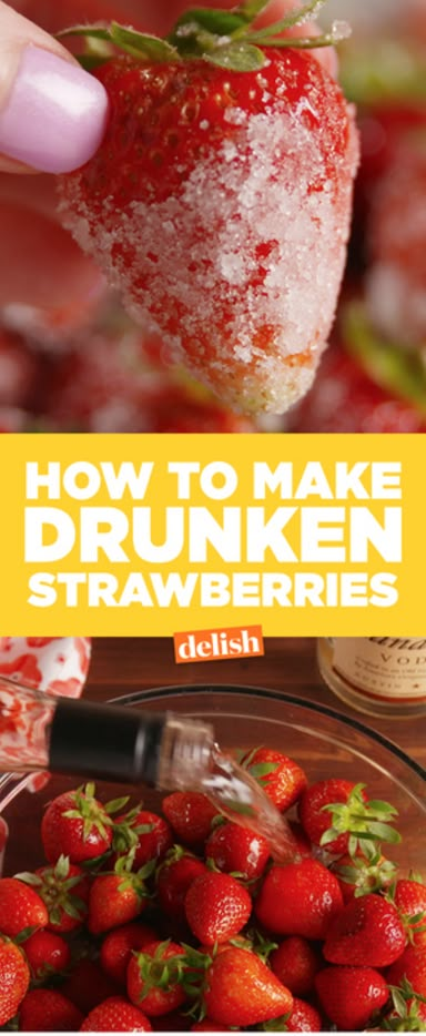 Drunken Strawberries = instant happiness. Get the recipe from Delish.com. Drunken Strawberries, Party Drinks Alcohol, Fingerfood Party, Brownie Desserts, Sazerac, Drinks Alcohol, Jello Shots, Alcohol Drink Recipes, Drinks Alcohol Recipes